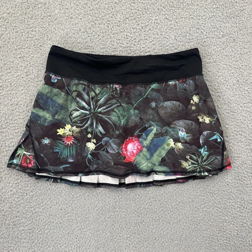 Lululemon Run Pace Setter Skirt Skort Floral Athletic Athleisure Tennis Women 4